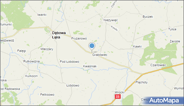 mapa Grabówiec, Grabówiec gmina Bobrowo na mapie Targeo