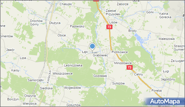 mapa Grabowiec, Grabowiec gmina Chmielnik na mapie Targeo