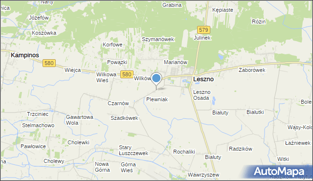 mapa Grądki, Grądki gmina Leszno na mapie Targeo