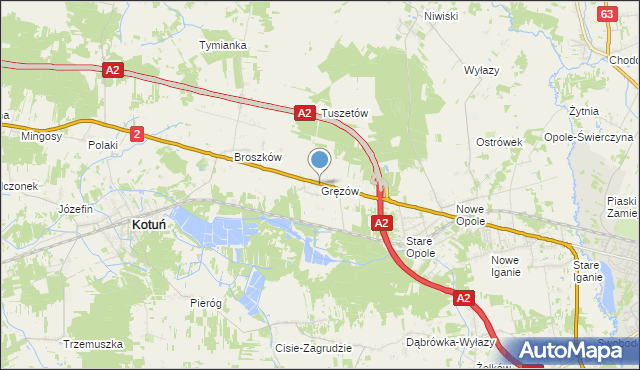 grezów mapa Mapa Gręzów, Gręzów na mapie Targeo