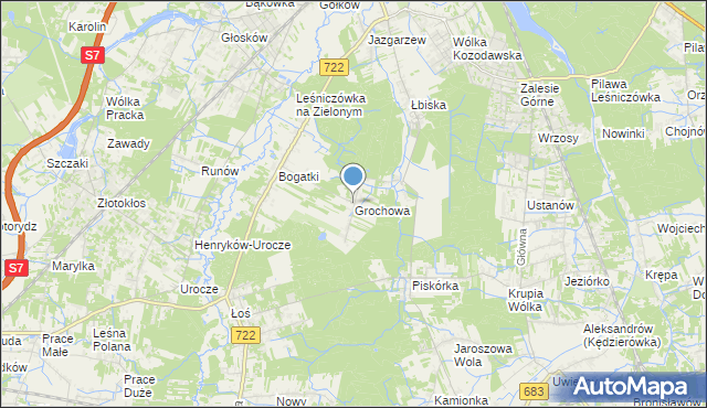 mapa Grochowa, Grochowa gmina Piaseczno na mapie Targeo