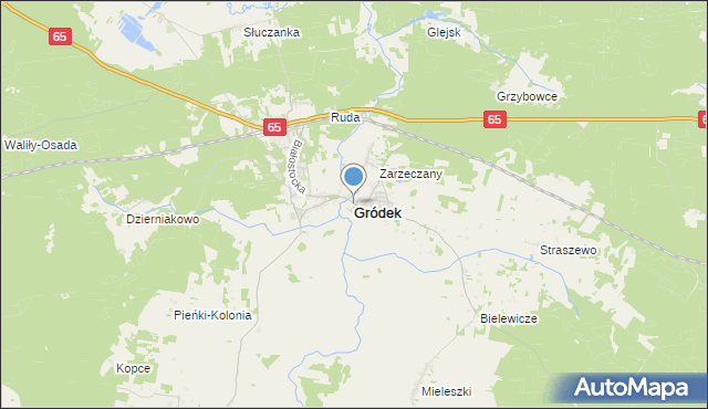 mapa Gródek, Gródek powiat białostocki na mapie Targeo