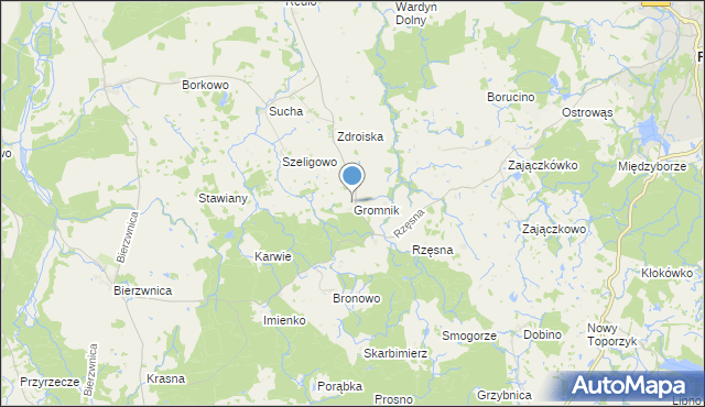 mapa Gromnik, Gromnik gmina Połczyn-Zdrój na mapie Targeo