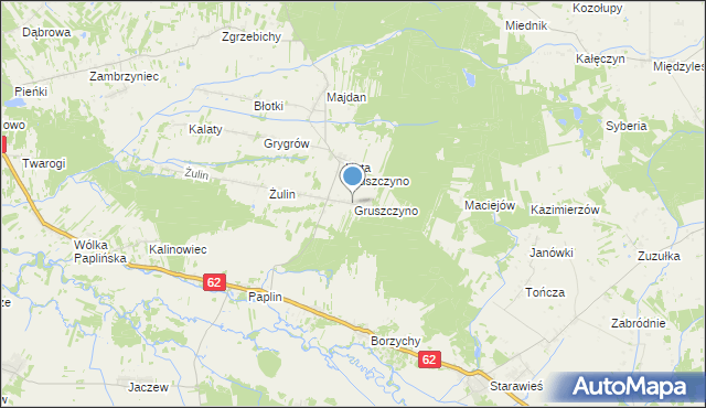 mapa Gruszczyno, Gruszczyno na mapie Targeo