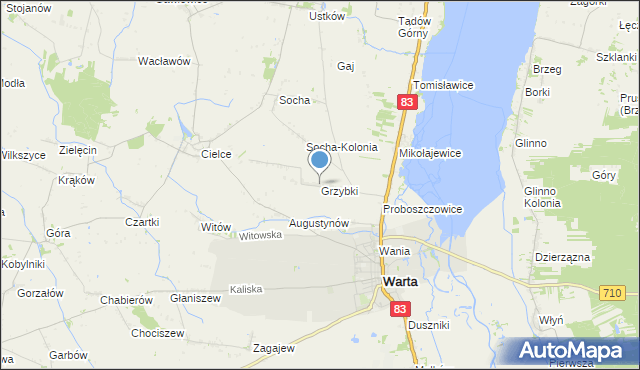 mapa Grzybki, Grzybki na mapie Targeo