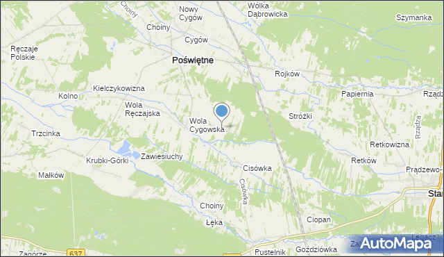 mapa Helenów, Helenów gmina Poświętne na mapie Targeo