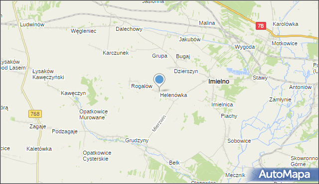 mapa Helenówka, Helenówka gmina Imielno na mapie Targeo