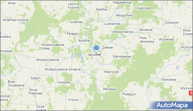 mapa Hipolitów, Hipolitów gmina Wodzierady na mapie Targeo