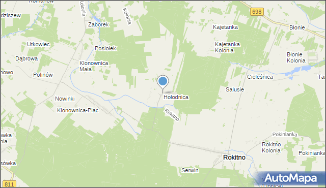 mapa Hołodnica, Hołodnica na mapie Targeo