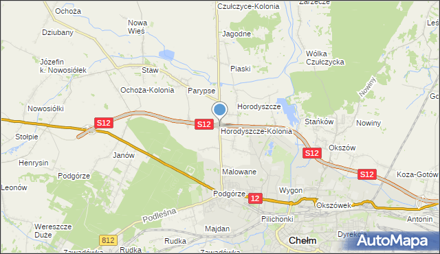 mapa Horodyszcze-Kolonia, Horodyszcze-Kolonia na mapie Targeo