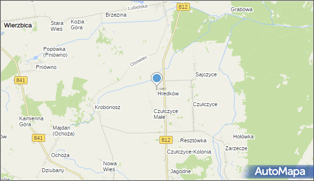 mapa Hredków, Hredków na mapie Targeo