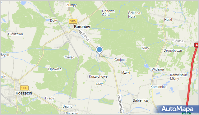 mapa Hucisko, Hucisko gmina Boronów na mapie Targeo