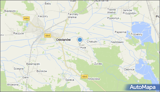 mapa Huta, Huta gmina Odolanów na mapie Targeo