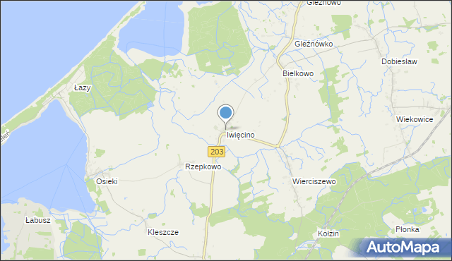 mapa Iwięcino, Iwięcino na mapie Targeo