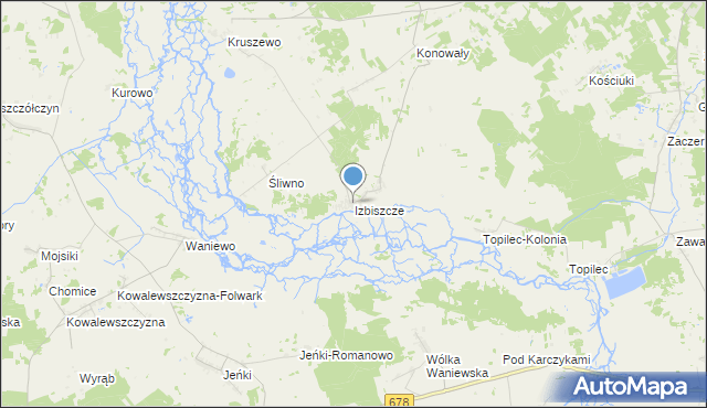 mapa Izbiszcze, Izbiszcze na mapie Targeo