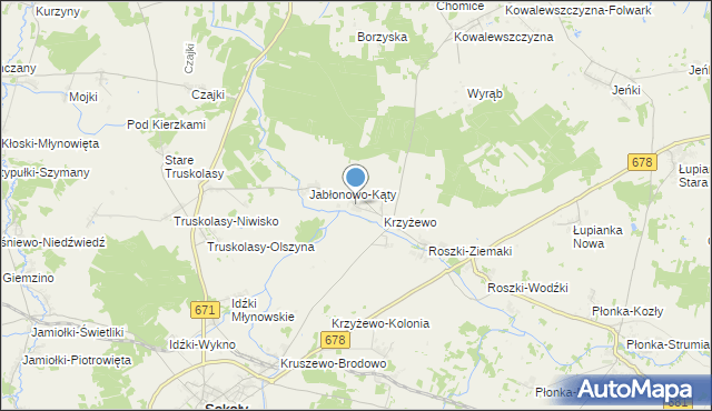 mapa Jabłonowo-Wypychy, Jabłonowo-Wypychy na mapie Targeo