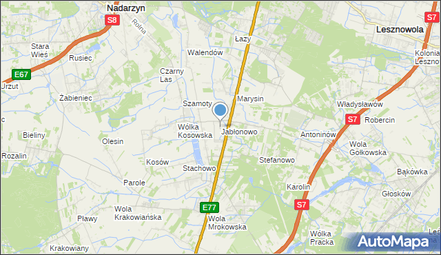 mapa Jabłonowo, Jabłonowo gmina Lesznowola na mapie Targeo