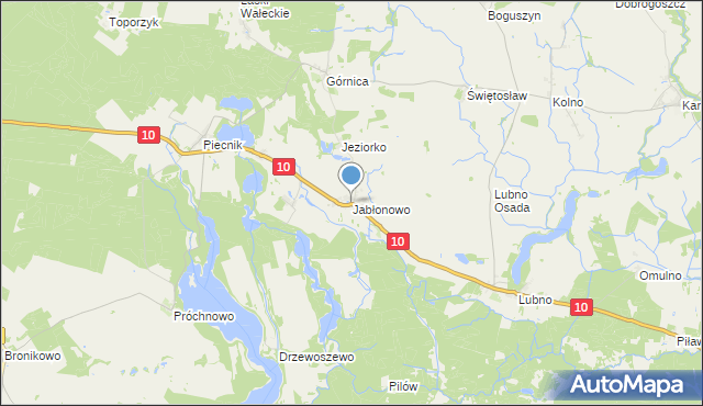 mapa Jabłonowo, Jabłonowo gmina Mirosławiec na mapie Targeo