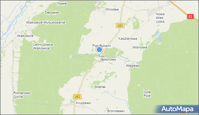mapa Jabłonowo, Jabłonowo gmina Ujście na mapie Targeo