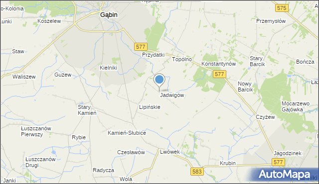 mapa Jadwigów, Jadwigów gmina Gąbin na mapie Targeo