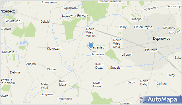 mapa Jagiełłów, Jagiełłów na mapie Targeo