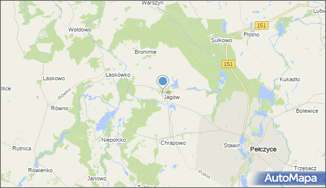 mapa Jagów, Jagów na mapie Targeo