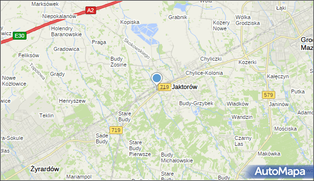 mapa Jaktorów-Kolonia, Jaktorów-Kolonia na mapie Targeo