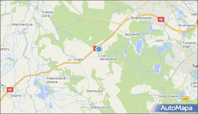 mapa Jakubowice, Jakubowice gmina Niemodlin na mapie Targeo