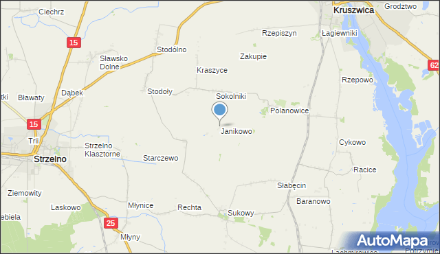 mapa Janikowo, Janikowo gmina Kruszwica na mapie Targeo