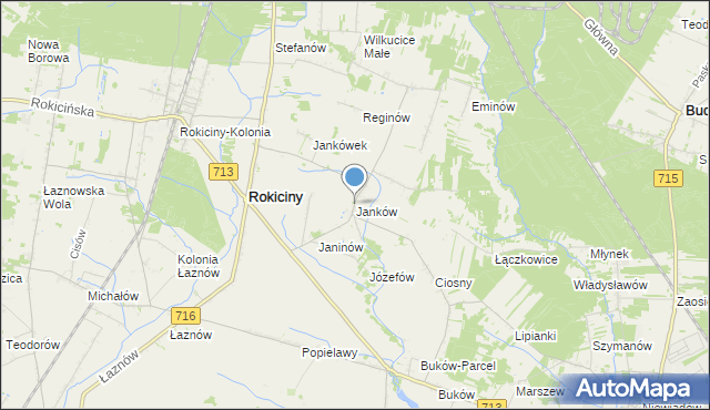 mapa Janków, Janków gmina Rokiciny na mapie Targeo