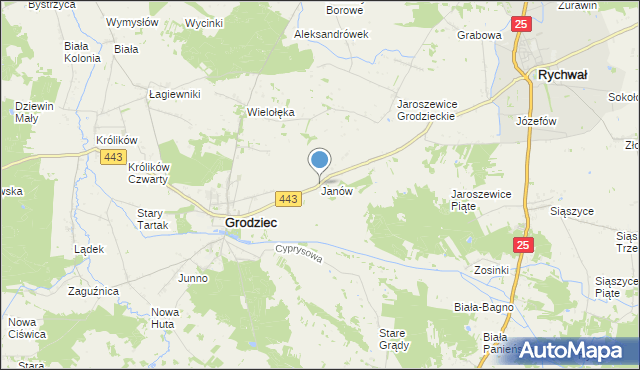 mapa Janów, Janów gmina Grodziec na mapie Targeo