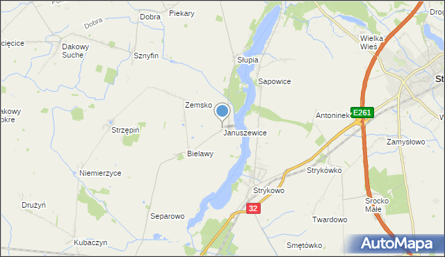 mapa Januszewice, Januszewice gmina Granowo na mapie Targeo