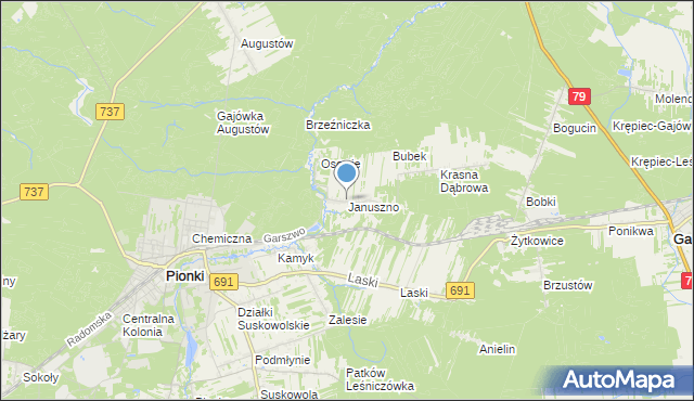 mapa Januszno, Januszno na mapie Targeo