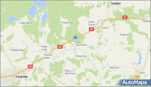 mapa Jaromierz, Jaromierz gmina Siedlec na mapie Targeo