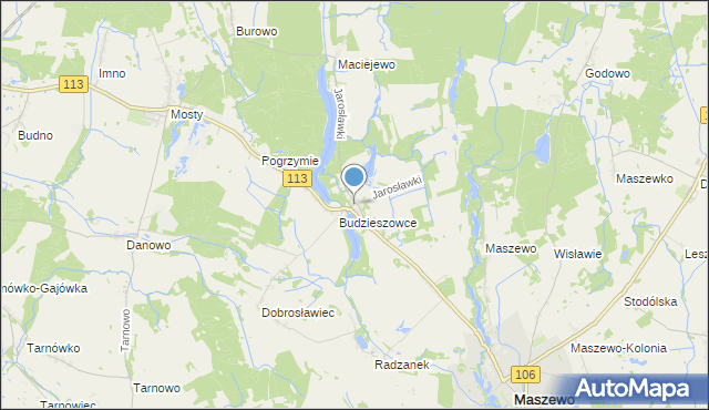 mapa Jarosławki, Jarosławki gmina Maszewo na mapie Targeo