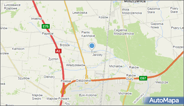 mapa Jarosty, Jarosty na mapie Targeo