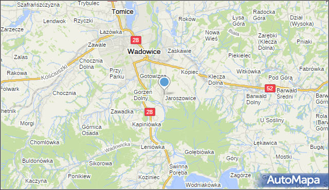 mapa Jaroszowice, Jaroszowice na mapie Targeo