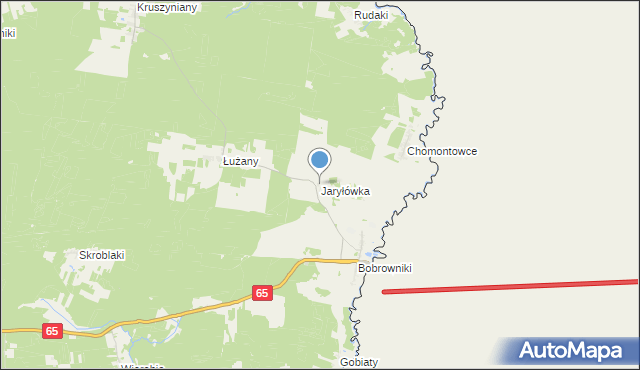 mapa Jaryłówka, Jaryłówka na mapie Targeo