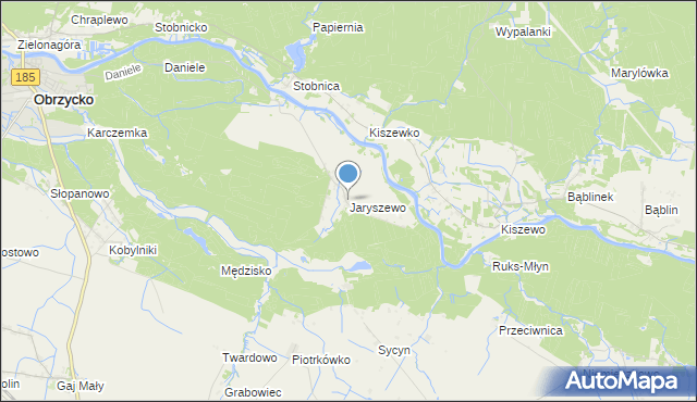 mapa Jaryszewo, Jaryszewo na mapie Targeo