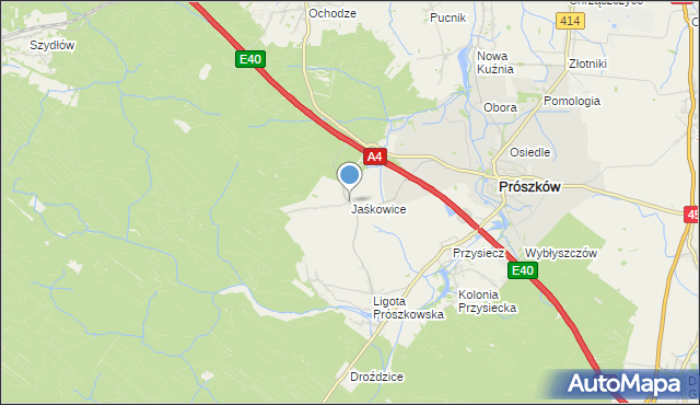 mapa Jaśkowice, Jaśkowice gmina Prószków na mapie Targeo