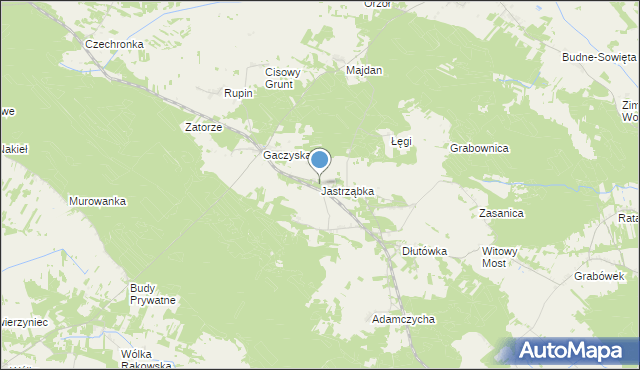 mapa Jastrząbka, Jastrząbka na mapie Targeo