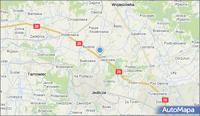 mapa Jaszczew, Jaszczew na mapie Targeo