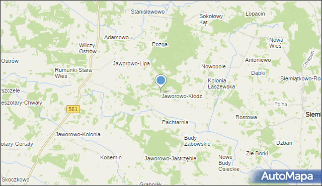 mapa Jaworowo-Kłódź, Jaworowo-Kłódź na mapie Targeo