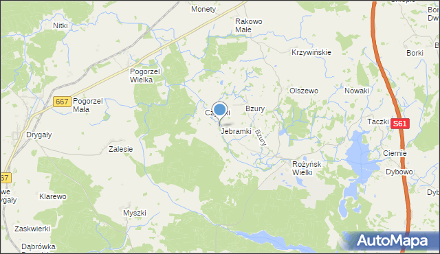 mapa Jebramki, Jebramki na mapie Targeo