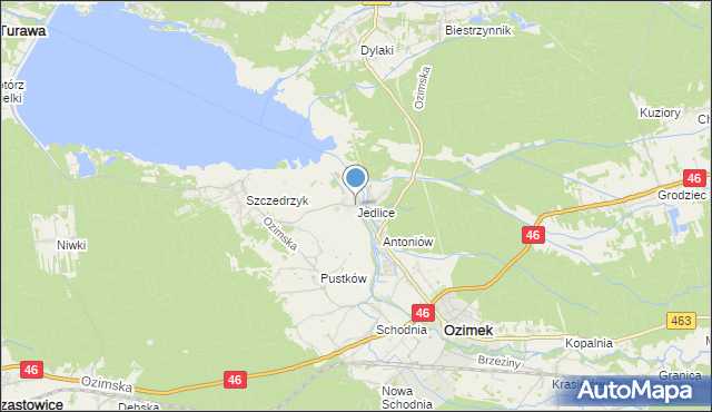 mapa Jedlice, Jedlice gmina Ozimek na mapie Targeo