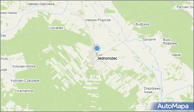 mapa Jednorożec, Jednorożec na mapie Targeo