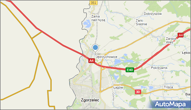 mapa Jędrzychowice, Jędrzychowice gmina Zgorzelec na mapie Targeo