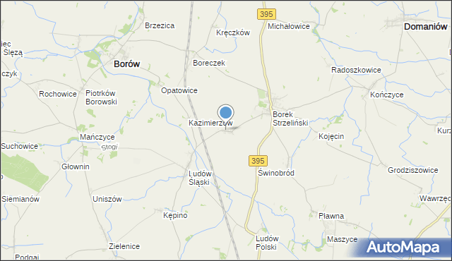 mapa Jelenin, Jelenin gmina Borów na mapie Targeo