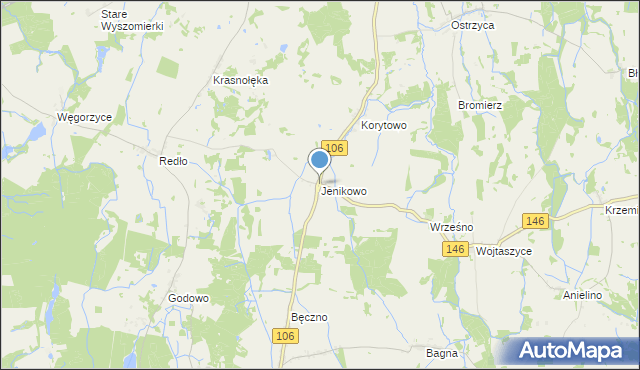 mapa Jenikowo, Jenikowo na mapie Targeo