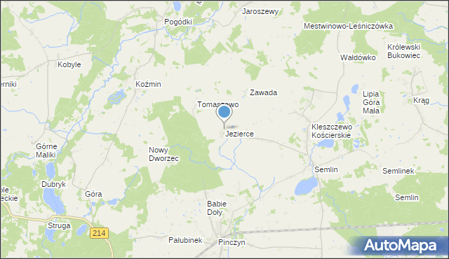 mapa Jezierce, Jezierce gmina Zblewo na mapie Targeo